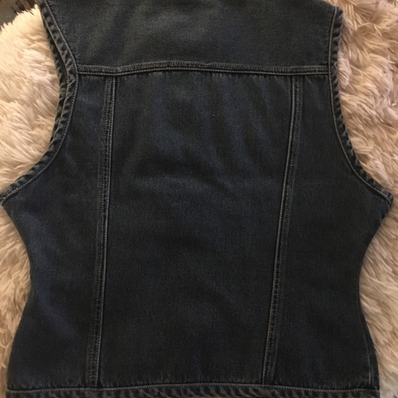 ATLAST & Co-Denim vest, blk/satin collar, SzM.👖👛 - Picture 4 of 9